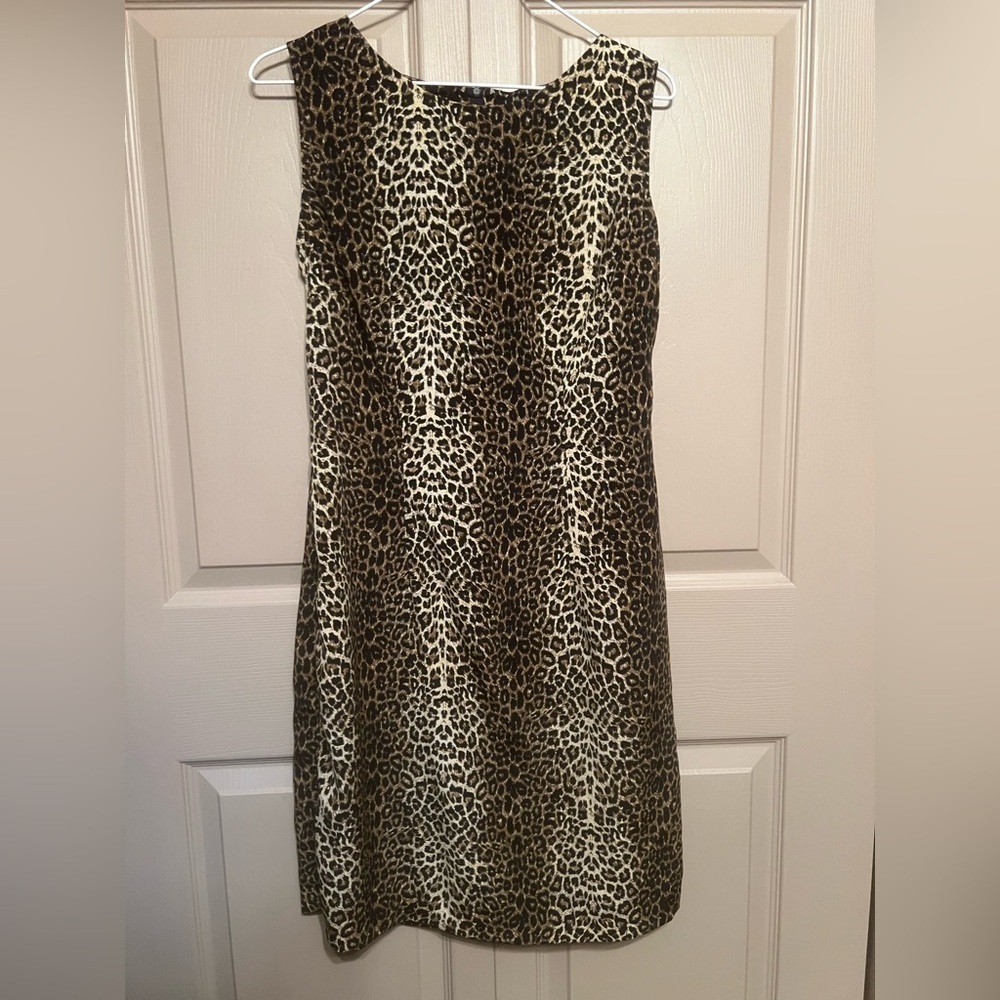 Black and Tan Sleeveless Sheath Mini Dress for Cocktail